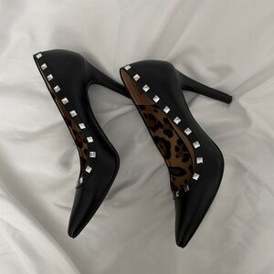 Christian Siriano Black Studded Heels